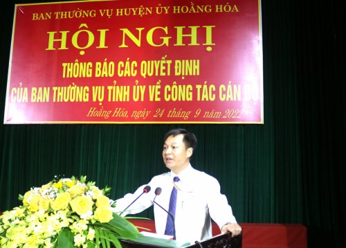 Ảnh 4. Đồng chí Lê Thanh Hải, Phó bí thư Huyện ủy Hoằng Hóa phát biểu tại buổi lễ.JPG